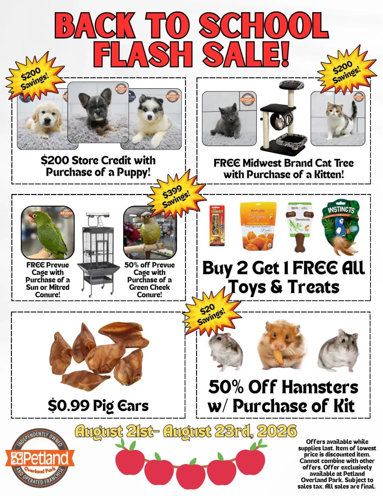 Back to school sale - Petland Overland Park